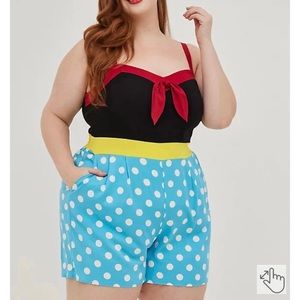 NWT Torrid 3X Disney Minnie Mouse Tie Front Romper